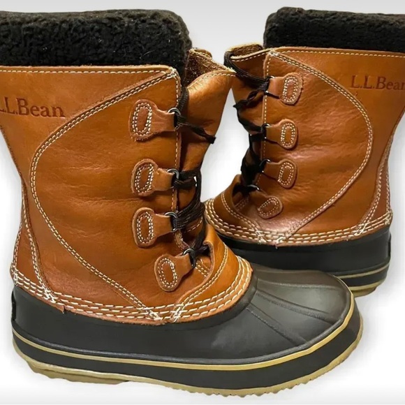 Women's L.L.Bean new Snow Boots, with Tumbled-Leather - Picture 2 of 7